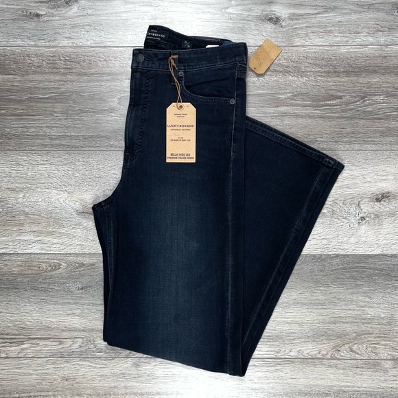 NWT Lucky Brand Bella Wide Leg Jeans 12/31 Black Wash - Picture 10 of 13